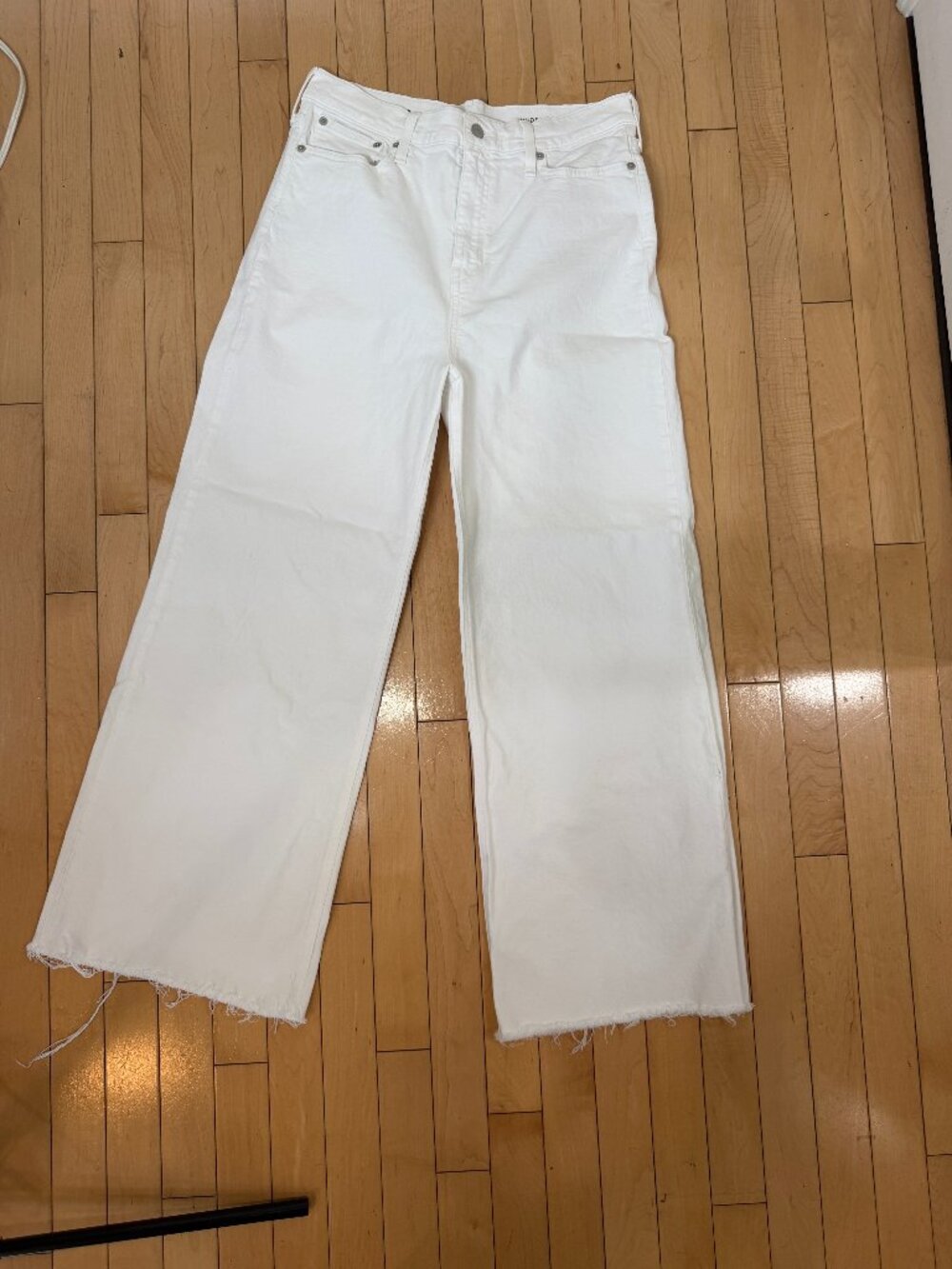J. Crew Wide Leg Trousers Style White Denim Jeans Pants Size 29